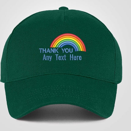 Custom Cap, Personalised Medical Logo Hat, Embroidered Rainbow Fitting Snapback, Thank You Doctor Nurse Healthcare Workers Staff Heroes Gift