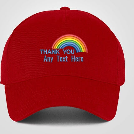 Custom Cap, Personalised Medical Logo Hat, Embroidered Rainbow Fitting Snapback, Thank You Doctor Nurse Healthcare Workers Staff Heroes Gift