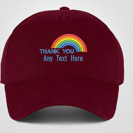 Custom Cap, Personalised Medical Logo Hat, Embroidered Rainbow Fitting Snapback, Thank You Doctor Nurse Healthcare Workers Staff Heroes Gift
