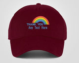 Custom Cap, Personalised Medical Logo Hat, Embroidered Rainbow Fitting Snapback, Thank You Doctor Nurse Healthcare Workers Staff Heroes Gift