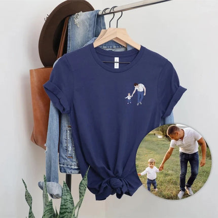Personalized Dad Portrait from Photo T-Shirts, Perfect Father’s Day Gift