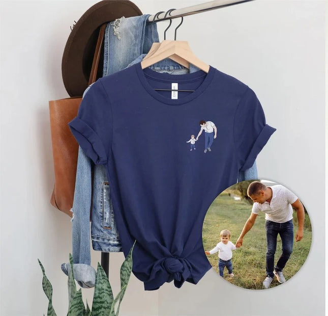 Personalized Dad Portrait from Photo T-Shirts, Perfect Father’s Day Gift