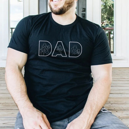 Personalised Dad Photos Shirt, Embroidered Dad Tshirt, Dad Birthday Present