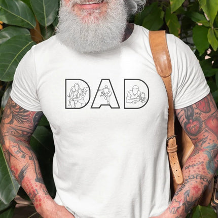 Personalised Dad Photos Shirt, Embroidered Dad Tshirt, Dad Birthday Present
