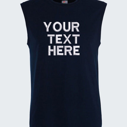 Custom Embroidered Text Tank Top, Your Own Custom Text Tank Top, Personalised Mens Gym Vest, Sports Team Tank Top, Create Your Text Tank Top
