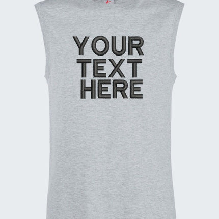 Custom Embroidered Text Tank Top, Your Own Custom Text Tank Top, Personalised Mens Gym Vest, Sports Team Tank Top, Create Your Text Tank Top