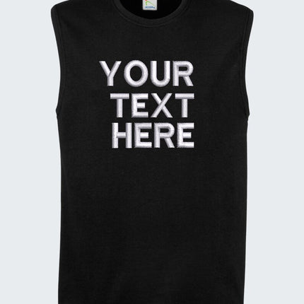 Custom Embroidered Text Tank Top, Your Own Custom Text Tank Top, Personalised Mens Gym Vest, Sports Team Tank Top, Create Your Text Tank Top