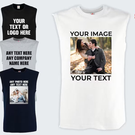 Personalised Couple Photo Tank Top, Custom Photo & Text Printed Vest, Your Own Text/Design Here Tank Top, Customised Vest, Best Gift for Her