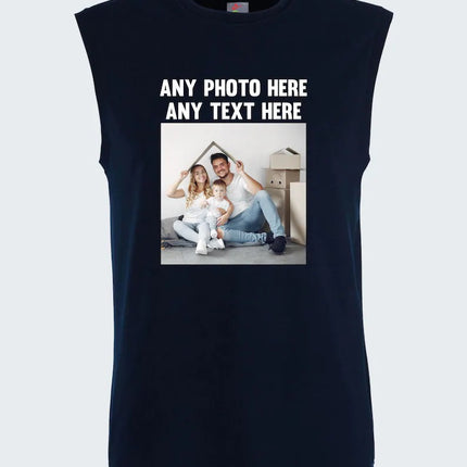 Personalised Couple Photo Tank Top, Custom Photo & Text Printed Vest, Your Own Text/Design Here Tank Top, Customised Vest, Best Gift for Her