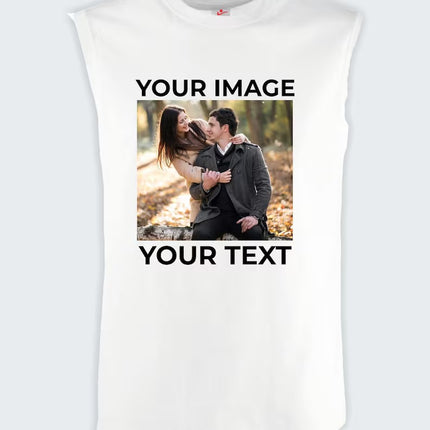 Personalised Couple Photo Tank Top, Custom Photo & Text Printed Vest, Your Own Text/Design Here Tank Top, Customised Vest, Best Gift for Her