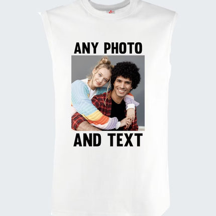Personalised Couple Photo Tank Top, Custom Photo & Text Printed Vest, Your Own Text/Design Here Tank Top, Customised Vest, Best Gift for Her