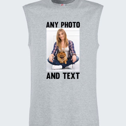 Personalised Couple Photo Tank Top, Custom Photo & Text Printed Vest, Your Own Text/Design Here Tank Top, Customised Vest, Best Gift for Her