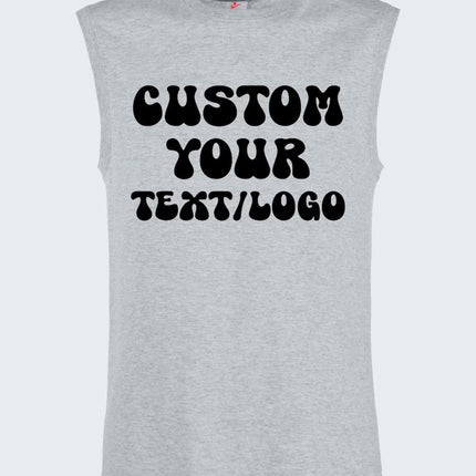 Personalised Text & Logo Tank Top, Create your Design Printed Vest, Custom Sports Team Tank Top, Any Company Logo Here, Unique Mens Tank Top