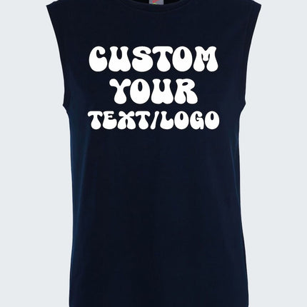 Personalised Text & Logo Tank Top, Create your Design Printed Vest, Custom Sports Team Tank Top, Any Company Logo Here, Unique Mens Tank Top