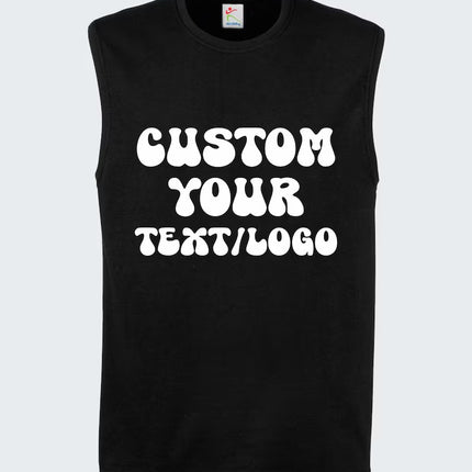 Personalised Text & Logo Tank Top, Create your Design Printed Vest, Custom Sports Team Tank Top, Any Company Logo Here, Unique Mens Tank Top