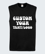 Personalised Text & Logo Tank Top, Create your Design Printed Vest, Custom Sports Team Tank Top, Any Company Logo Here, Unique Mens Tank Top