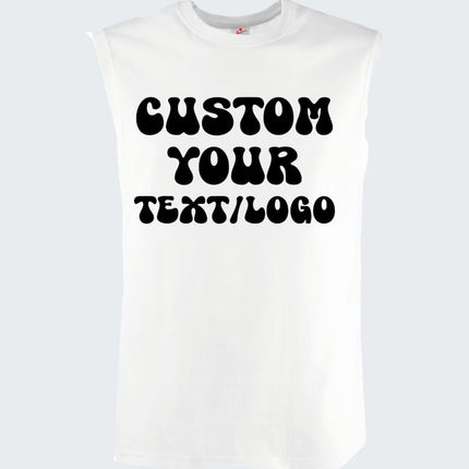 Personalised Text & Logo Tank Top, Create your Design Printed Vest, Custom Sports Team Tank Top, Any Company Logo Here, Unique Mens Tank Top