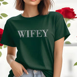 Personalised Wifey/Hubby T-Shirt, Embroidered Couple Matching Shirt, Wife and Husband Shirts, Just Married Tops, Anniversary Gift for Him