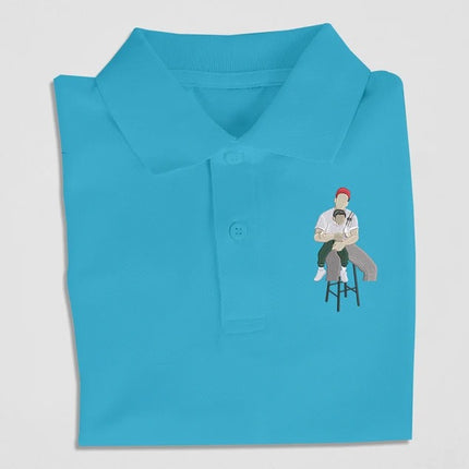 Custom Family Photo Portrait Shirt, Personalised Embroidered Sketch Polo Shirt, Name Initial Matching T-Shirt, Unique Father Birthday Gifts