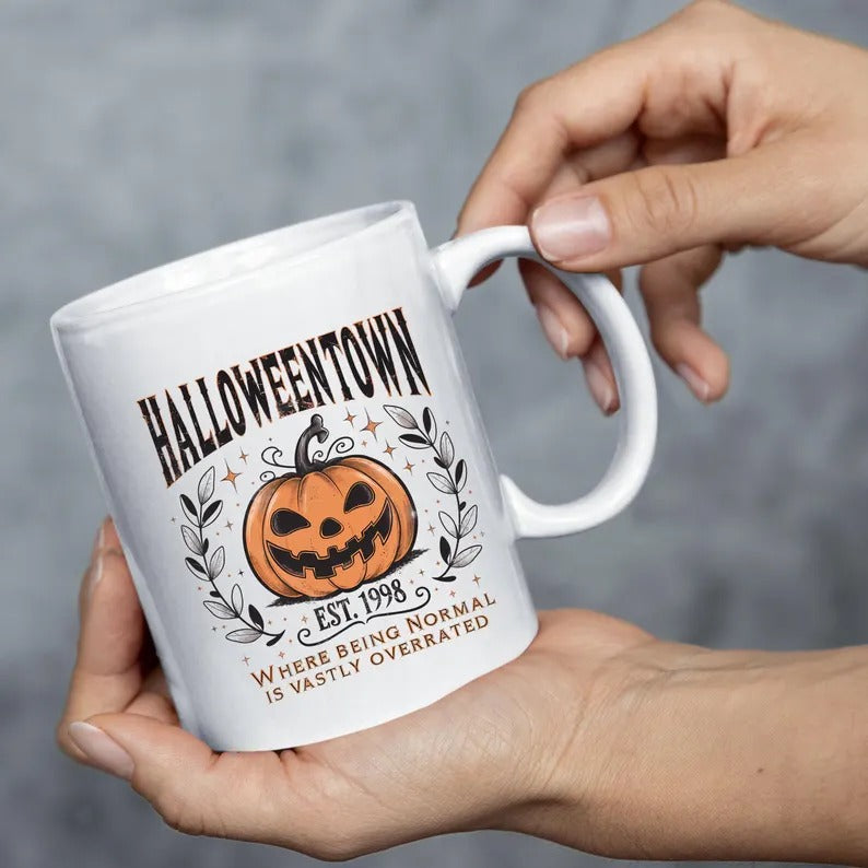 Halloweentown Est 1998 Mug, Vintage Fall Pumpkin Coffee Mug, Halloween University Ceramic Printed Mug, Halloweentown Mug, Spooky Season Gift