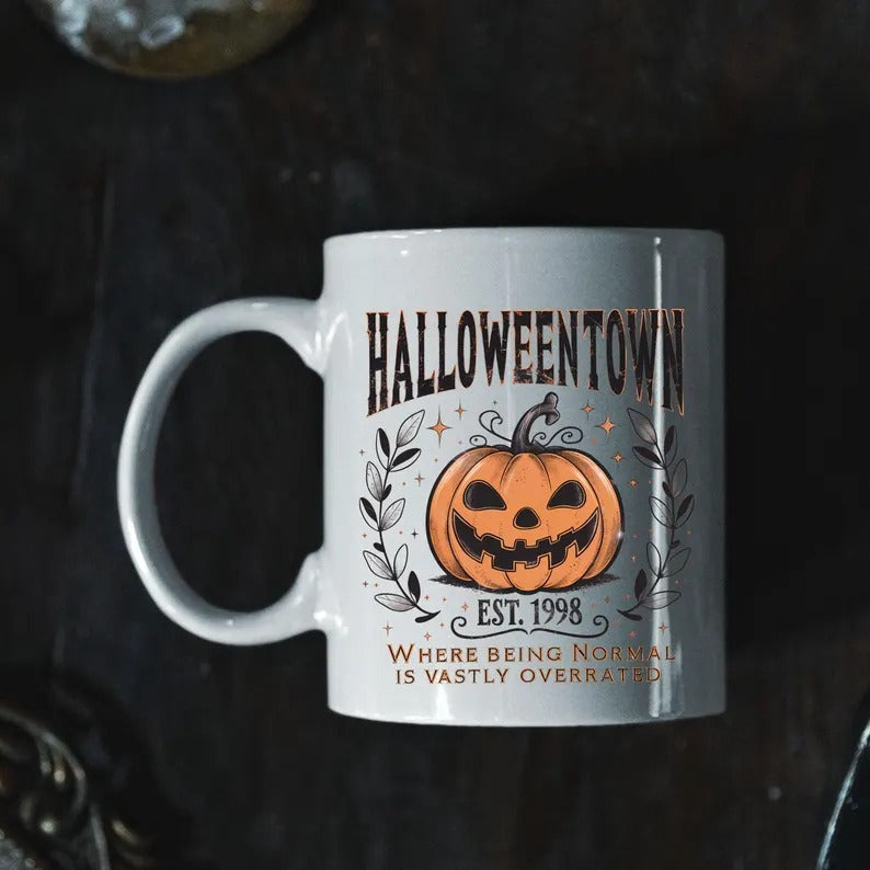 Halloweentown Est 1998 Mug, Vintage Fall Pumpkin Coffee Mug, Halloween University Ceramic Printed Mug, Halloweentown Mug, Spooky Season Gift