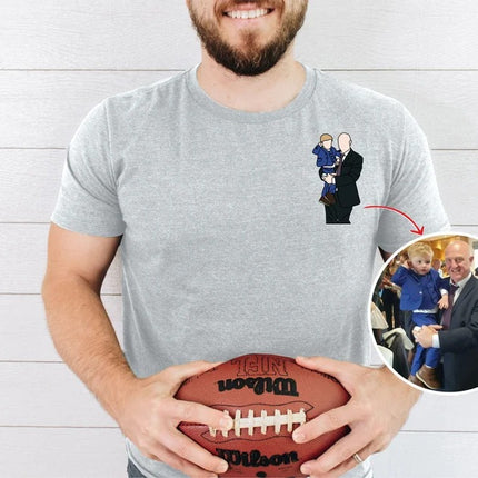 Personalised Portrait From Photo Shirt, Custom Couple Printed Sketch T-Shirt, Faceless Family Portrait Tops, Best Anniversary Gift for Him