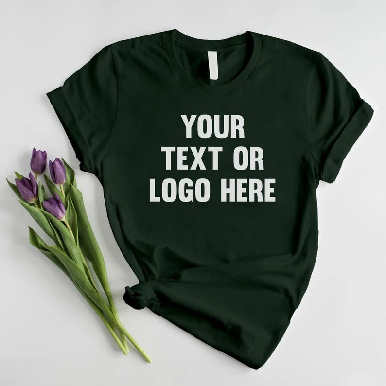 Personalised Text/Logo Tee Shirt, Custom Photo Printed Crewneck Shirt, Comfort Colors Family Matching Shirt, Customised Photo & Design Tops