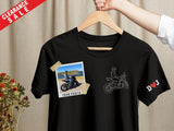 Custom Embroidered Motorbike Shirt, Personalised Bike Sketch form Photo T-Shirt, Couple Matching Initials Pullover Tees, Gift for Husband