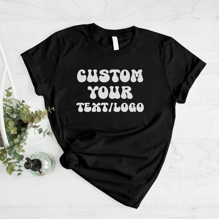 Personalised Text or Logo Printed Shirt, Custom Design Monogram T-Shirt, Your Company Logo Here Outfit, Comfy Easy Fit Business Gift for Him