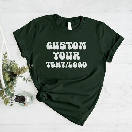Personalised Text or Logo Printed Shirt, Custom Design Monogram T-Shirt, Your Company Logo Here Outfit, Comfy Easy Fit Business Gift for Him