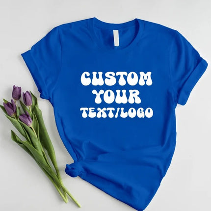 Personalised Text or Logo Printed Shirt, Custom Design Monogram T-Shirt, Your Company Logo Here Outfit, Comfy Easy Fit Business Gift for Him