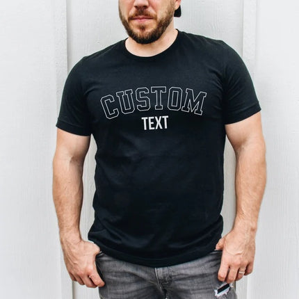 Personalised Text Printed Shirt, Custom Double Text T-Shirt, Comfy Fitted Adults Tops, Choose Your Words Shirt, Memorial Gift for Loved Ones