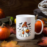 Cute Halloween Ghosts Printed Mug, Boo Ghosts Ice Coffee Mug, Vintage Fall Pumpkin Ceramic Mug, Halloween Fall Cup, Halloween Party Gifts