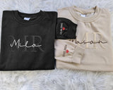 Embroidered Mr & Mrs Sweater, Personalised Wifey/Hubby Name Crewneck Sweatshirt, Custom Special Date on Sleeve Jumper, Wedding Day Gifts