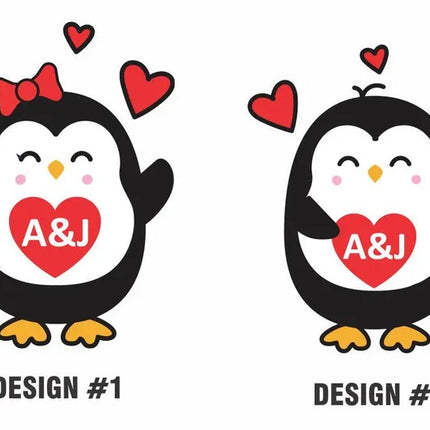 Cute Penguin Christmas Sweatshirt, Personalised Couple Initials Xmas Sweater, Christmas Animal Matching Jumper, Xmas Penguin Lovers Gifts