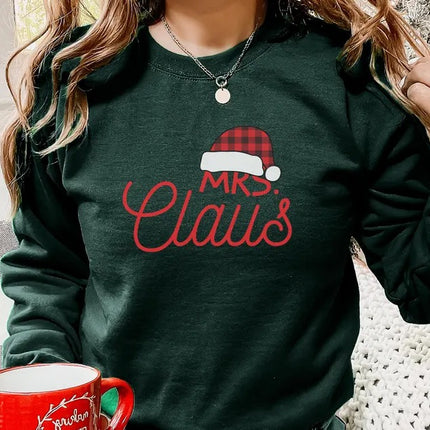 Mr. & Mrs. Clause Santa Sweatshirt, Christmas Couple Matching Printed Sweater, Personalised Husband Wife Xmas Jumper, Christmas Eve Outfits