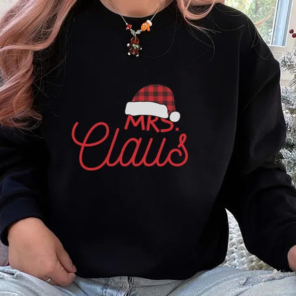 Mr. & Mrs. Clause Santa Sweatshirt, Christmas Couple Matching Printed Sweater, Personalised Husband Wife Xmas Jumper, Christmas Eve Outfits