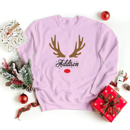 Custom Christmas Sweatshirt, Personalised Name Family Matching Sweater, Christmas Monogram Printed Jumper, Christmas Eve Party Comfy Outfits