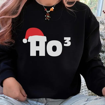Christmas Santa Hat Printed Sweatshirt, Ho Ho Ho3 Crewneck Xmas Sweatshirt, Christmas Family Matching Jumper, Xmas Party Funny Ho3 Outfits