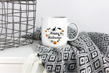 Happy Halloween Mugs, Halloween Doodles Heart Printed Mugs, 11oz White Ceramic Tea Cups, Family Matching Mugs, Fall Halloween Night Gifts