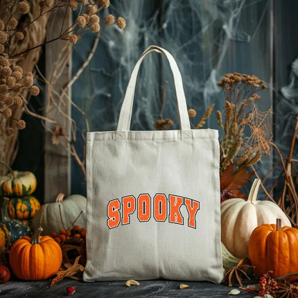 Spooky Season Printed Tote Bags, Retro Halloween Spooky Season Bags, Cotton Shopping Bags, Stay Spooky Tote Bag, Halloween Gift from Husband