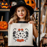 Halloween Dancing Skeletons Tote Bag, Funny Halloween Skeletons Printed Bags, Cotton Shopping Bags, Pumpkin Tote Bag, Halloween Gift for Her