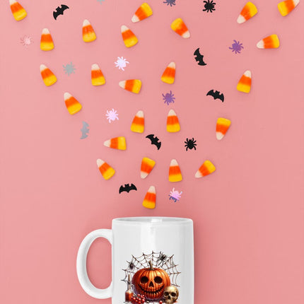 Vintage Pumpkin Mugs, Creepy Halloween Pumpkin Printed Coffee Mug, Scary Halloween Ceramic Cups, Fall Ice Coffee Mugs, Halloween Party Gifts
