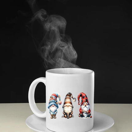 Gnome Halloween Printed Mugs, Cute Halloween Gnomes Trio Tea Mug, Gnome Lover Halloween Cups, Spooky Season Fall Coffee Mugs, Halloween Gift