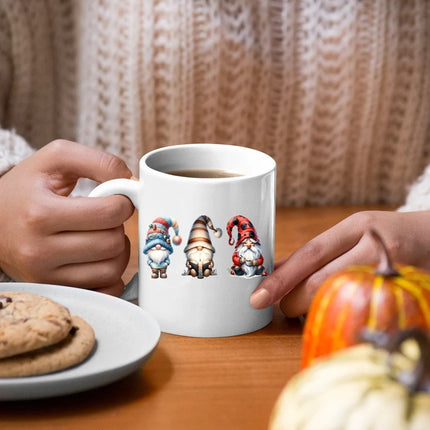 Gnome Halloween Printed Mugs, Cute Halloween Gnomes Trio Tea Mug, Gnome Lover Halloween Cups, Spooky Season Fall Coffee Mugs, Halloween Gift