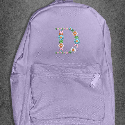 Custom Embroidered Initials Floral Backpacks, Personalised Flower Letters Mini Backpacks, Toddlers Backpack, Girls Bag, Back to School Gifts