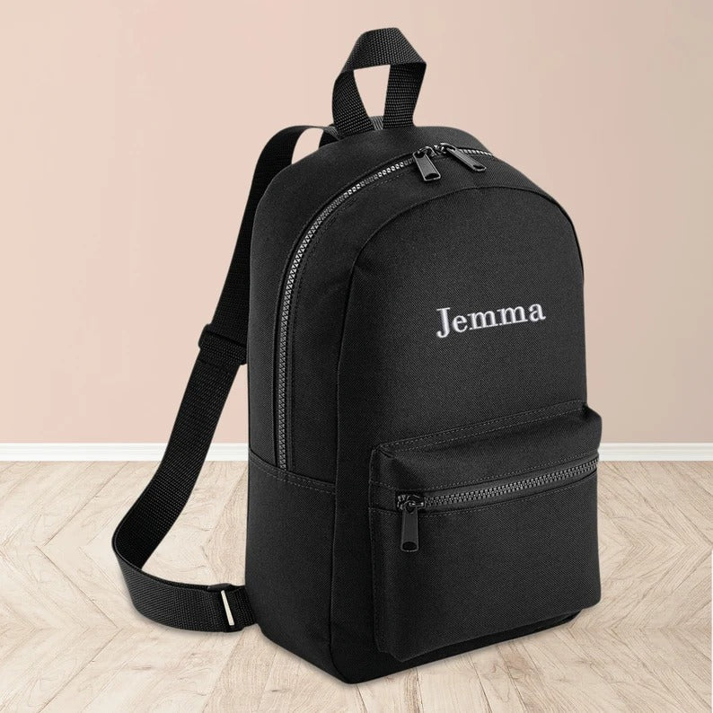 Personalised Backpacks, Custom Name Embroidered Mini Backpack, Kids School Shoulder Bag, Comfort Colors Adult Kids Travel Bags, School Gifts