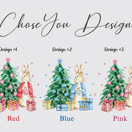 Personalised Christmas Santa Sack, Cute Rabbit Printed Christmas Sack Bags, Custom Name Christmas Stocking Storage Bags, Christmas Eve Gifts