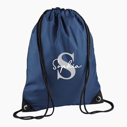 Personalised Name & Initial Backpack Set, Back to School Kids Bags, Lunch Bag Water Bottle and Pencil Case PE Bag Set, School Starters Gifts