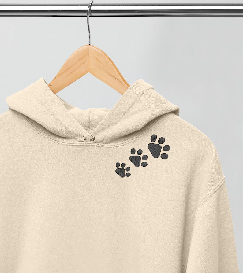 Embroidered Dog Hoodie, Personalised Pet Names and Ears on Sleeve Jumper, Dog Mom Hoodies, Birthday Presents, Dog Lovers Hooded Sweatshirts